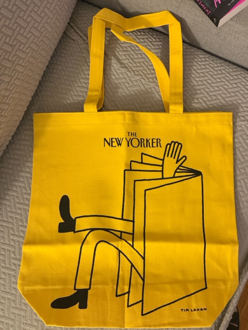 The New Yorker Yellow Tote Bag with Black Illustration
